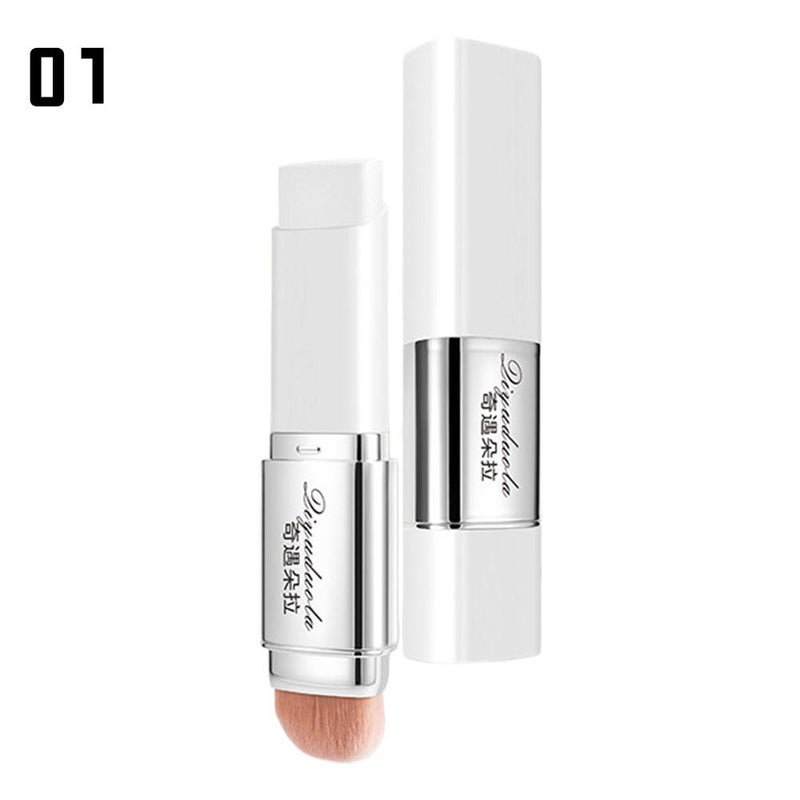 2-in-1 color-changing foundation stick, double-ended with brush, lightweight and adherent foundation, light and moisturizing foundation stick.